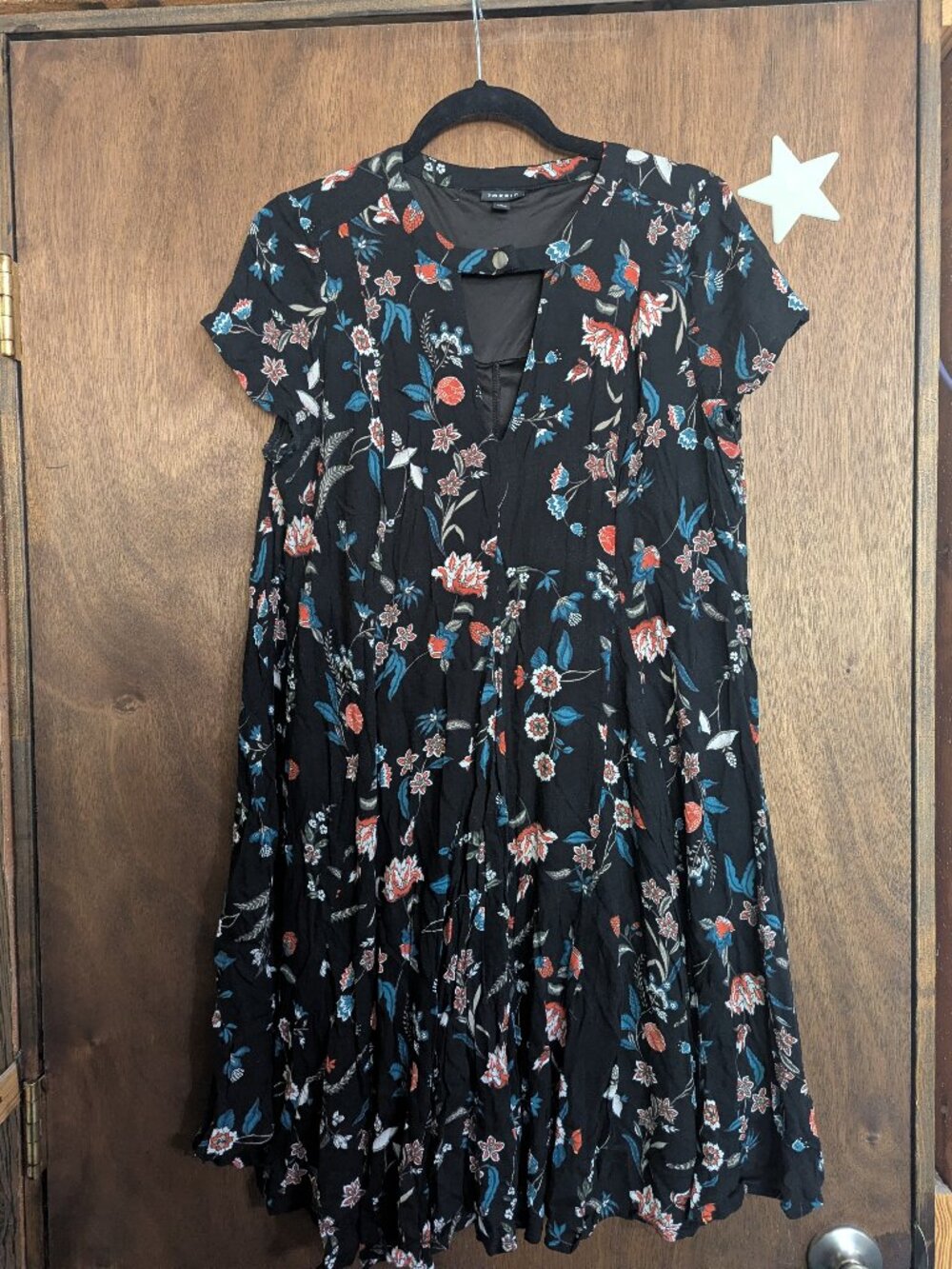 Torrid Double Layer Floral Dress with Snap V Neck